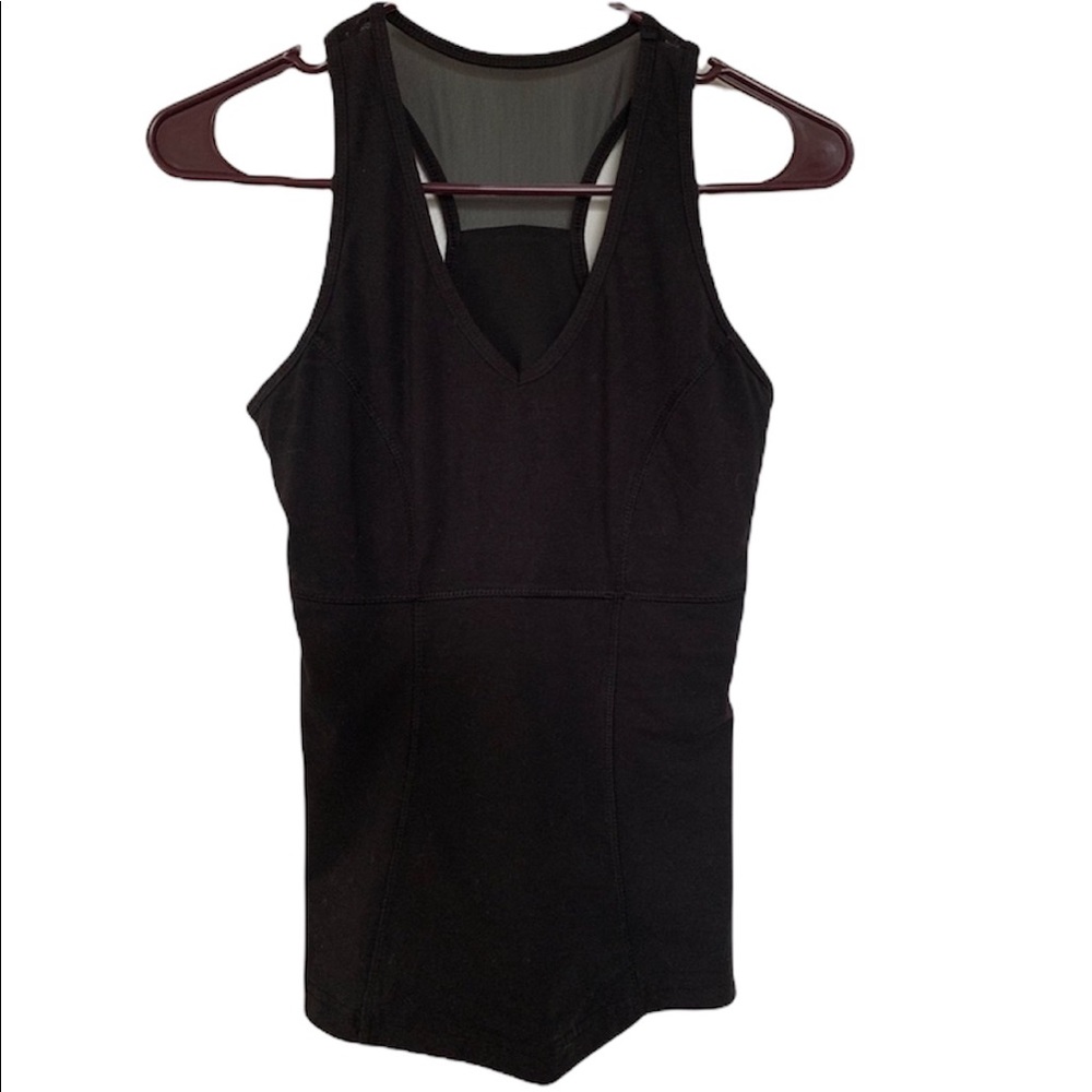 Black Racerback Workout Tank with Mesh Detailing